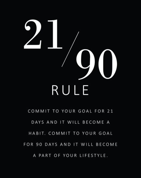 Building habits that last! 💪 Start with 21 days to create a habit, and 90 days to make it a lifestyle. 🌟 It’s not just about the destination, but the journey of consistency, discipline, and small wins along the way. Every day you’re either one step closer or further from your goals—choose wisely! The next 90 days could change your life forever. Are you ready to commit? #21DayRule #90DayRule #HabitBuilding #LifestyleChange #SelfImprovement #DailyRoutine #Motivation #ConsistencyIsKey #SuccessMi... Change Your Life In 90 Days, Vision Board Photos Discipline, How To Build Discipline And Consistency, 21 Days To Make A Habit, Building Discipline, New Habits To Start, Last 90 Days, Change Habits, Building Habits