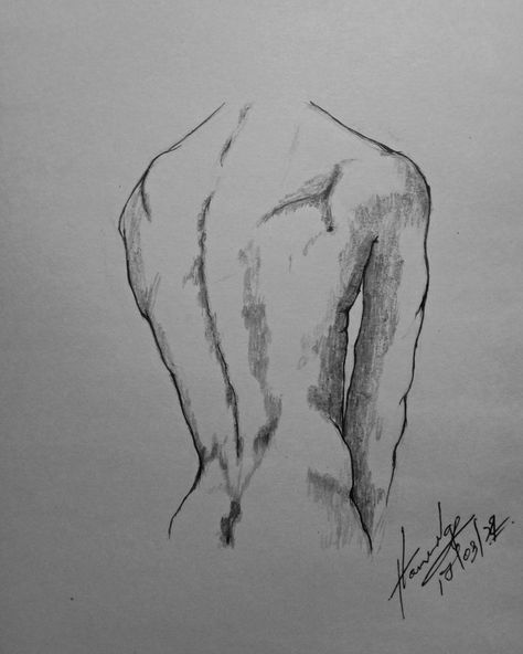 Male Body Sketch Back, Male Body Drawing Back, Man Body Sketch Drawing Reference, Man’s Body Drawing, Guy From The Back Drawing, Men's Body Drawing, Anatomy Sketch Male, Sketches Of Men Bodies, Mens Back Drawing