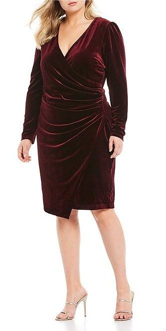 66 Plus Size Holiday Party Dresses with Sleeves - Alexa Webb #plussize #alexawebb Dress Design Ideas, Dresses For Apple Shape, Party Dresses With Sleeves, Birthday Dress Women, Velvet Wrap Dress, Plus Size Cocktail Dresses, Plus Size Party Dresses, Prom Dress Shopping, Birthday Dress