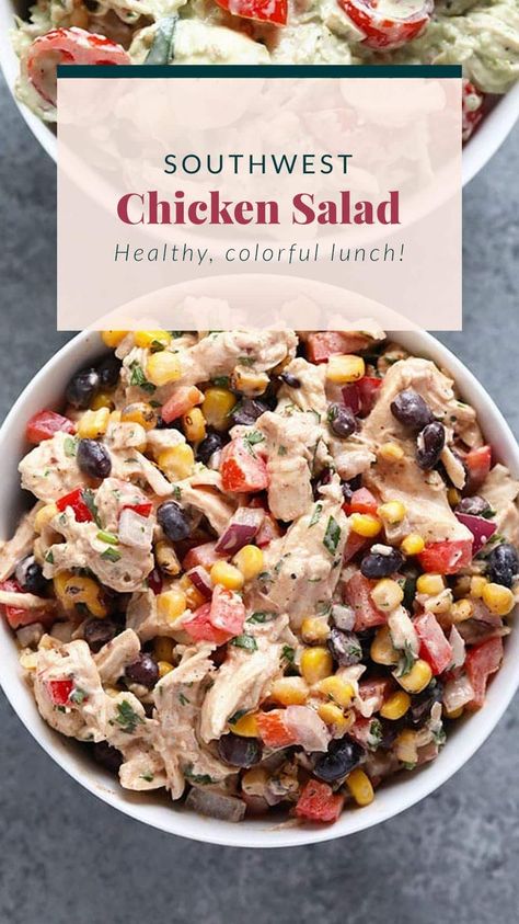 Healthy Lunch Ideas With Shredded Chicken, Old Bay Chicken Salad, Week Long Salad, How To Pack A Salad For Lunch, Clean Eating Chicken Salad, Shredded Chicken Salad Recipe Healthy, Easy Healthy Summer Recipes, Chicken Salad Recipe Greek Yogurt, Summer Chicken Salad Recipes