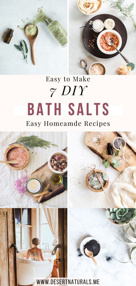 Create your own luxurious homemade bath salts with these 7 easy DIY bath salts recipes. Using natural ingredients like Epsom salt and essential oils, this guide shows how to make bath salts with Epsom salt for a detoxing, calming and relaxing bath experience. Perfect for personal use or DIY Gifts & gifting, these bath salts DIY recipes are customizable and packed with natural skin care benefits. Try these easy DIY bath salts today and indulge in a calming, spa right in your own bathroom. Diy Bath Soaks Recipes, How To Make Your Own Bath Salts, How To Make Homemade Bath Salts, How To Make Epsom Salt, Homemade Bath Soak, Diy Spa Basket Ideas, Bath Powder Homemade, Diy Bath Salt Gifts, Diy Bath Oil Recipes