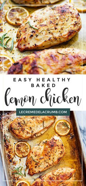 Healthy Lemon Chicken, Baked Chicken Recipes Healthy, Baked Lemon Chicken, Lemon Chicken Recipe, Healthy Baked, Easy Appetizer Recipes, Tikka Masala, Chicken Dishes Recipes, Baked Chicken Recipes