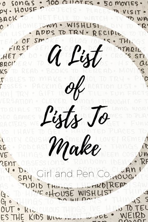 List Of Lists, Kids Things To Do, List Making, Journal Lists, Language Works, Journal Writing Prompts, Lists To Make, Bullet Journal Ideas Pages, Planner Organization