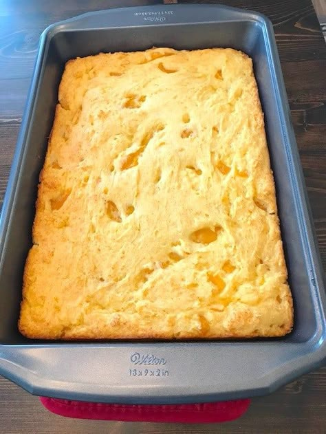 Peach Cobbler Cake Mix 3 Ingredients, 2 Ingredient Cake Mix Cakes, Cake Mix Peach Bread, Two Ingredient Cake Mix Recipes, Cake Box Mix Recipes 2 Ingredients, Ww Peach Recipes, Peach Pie Filling Cake Mix Recipe, 2 Ingredient Peach Cake, Cake Box Recipes 3 Ingredients