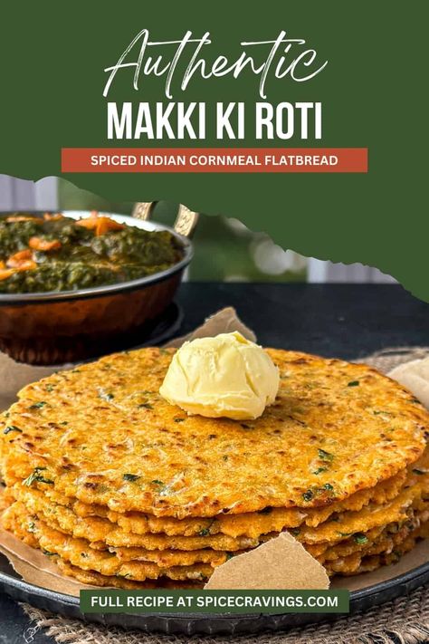 Failproof recipe for Makki ki Roti, a traditional Punjabi flatbread made from maize flour featuring a delightful rustic texture and an earthy sweetness. It pairs beautifully with Sarson Ka Saag. #makkikiroti Punjabi Cuisine, Indian Flatbread, Roti Recipe, Flatbread Recipes, Rustic Texture, Corn Flour, Gujarati Recipes, Indian Spices, Maize