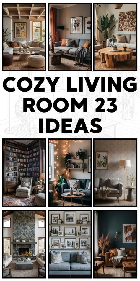 Cozy Living Room 23 Ideas: How to Create the Perfect Comfortable Space Sophisticated Cozy Decor, Cozy Den Ideas, Living Room Ideas Eclectic, Casual Living Room Ideas, Cozy Living Rooms Apartment Small Spaces, Cozy Living Rooms Apartment, Hygge Living Room Ideas, Warm Cozy Living Room, Sitting Room Ideas Cozy