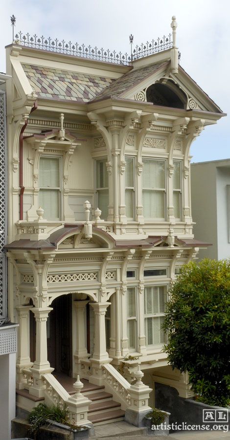 Stick Victorian House, Victorian House Facade, Victorian Architecture Exterior, Victorian House Exterior, Blue Victorian House, Small Victorian House, Victorian Facade, White Victorian House, Edwardian Architecture