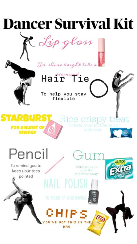 Dance Survival Kit, Dance Birthday Cake, Clean Girl Routine, Dancer Core, Dancer Quotes, Dancer Gifts, Dance Fits, Ballet Training, Dance Motivation