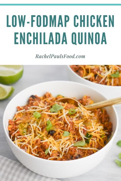 Low Fodmap Meal Prep For The Week, High Protein Low Fodmap Meals, Low Fodmap Mexican Recipes, Low Fodmap Crockpot Recipes, Low Fodmap Meal Prep, Chicken Enchilada Quinoa, Fodmap List, Fodmap Slow Cooker, Low Fodmap Soup