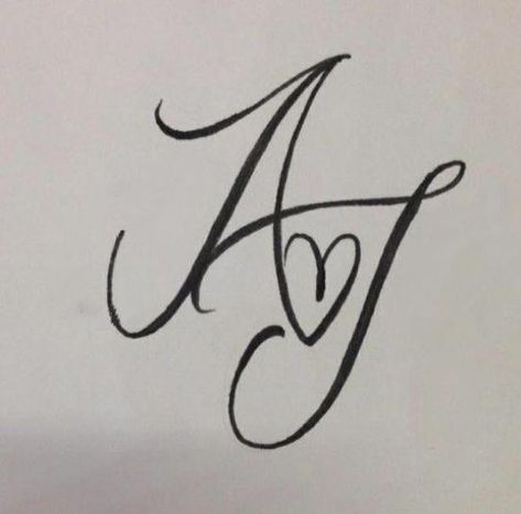 Aj Letter Tattoo, Aj Initials Tattoo, Couple Initial Nails, Aj Tattoo Design, Initial Tattoo Men, A J Tattoo, Aj Initials, J Initial Tattoo, Letter J Tattoo