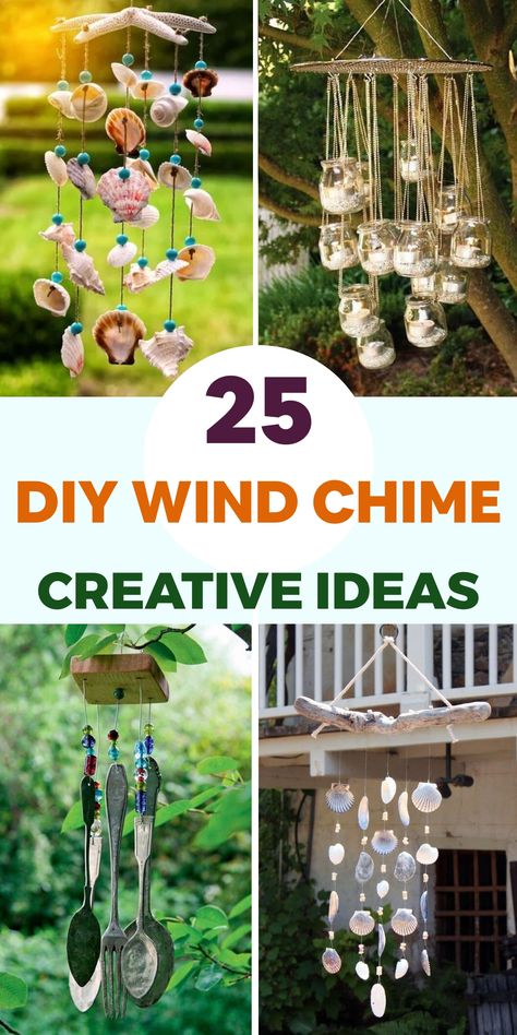 Diy Macrame Wind Chimes, Scrap Metal Wind Chimes, Resin Windchimes Diy, Crafts For Outdoor Decor, Diy Glass Wind Chimes, Upcycled Wind Chimes, Wind Charms Diy, Spoon Wind Chimes Diy, Handmade Windchimes Diy