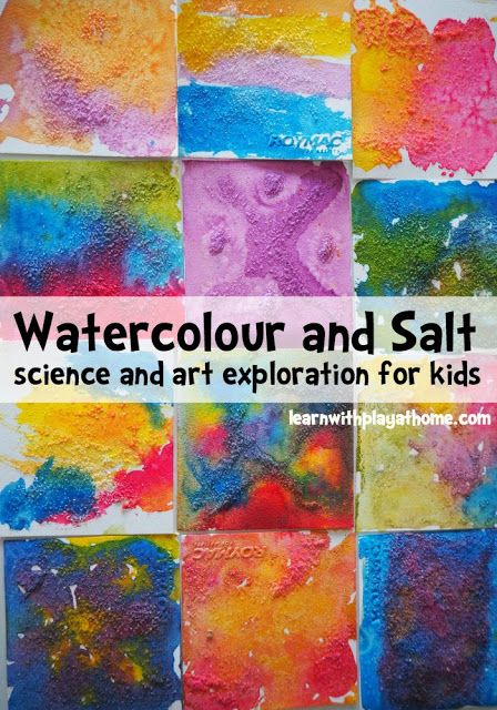 Learn with Play at Home. Play based learning ideas and activities for kids.                                                                                                                                                                                 More Watercolor And Salt, Art Explosion, Experiment For Kids, Art Exploration, Preschool Science, Art Camp, Homeschool Art, Kindergarten Art, Toddler Art