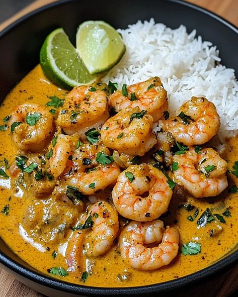 Coconut Curry Shrimp Recipe – Easy, Flavorful & Spicy - optimal recipes Shrimp Recipe Easy, Coconut Curry Shrimp, Coconut Curry Sauce, Plats Healthy, Shrimp Dinner, American Foods, Curry Shrimp, Cheap Meal Ideas, Shrimp Recipes For Dinner