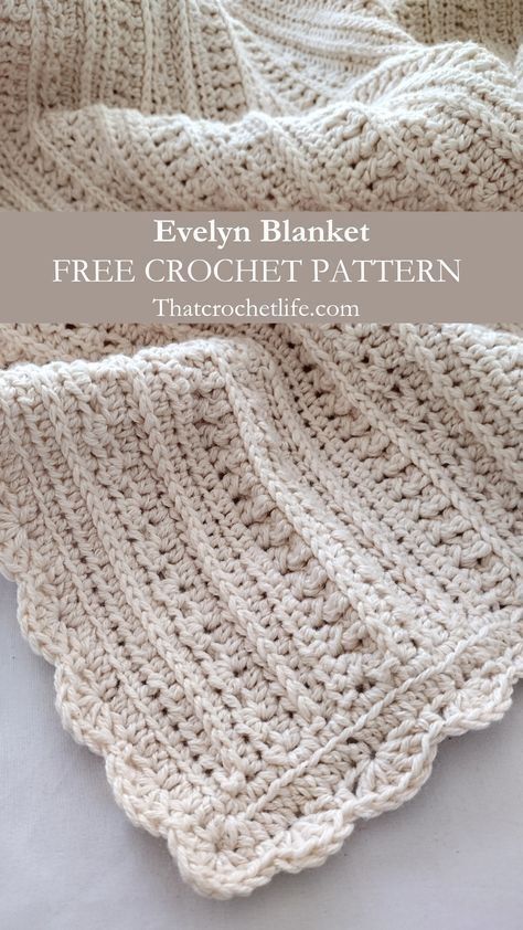 Edge Blanket Crochet, Evelyn Crochet Blanket, Easy Boho Crochet Patterns, Crochet Accent Stitches, Evelyn Blanket Pattern, Popular Crochet Blanket Patterns, Different Stitch Crochet Blanket, I Love This Yarn Patterns, Crochet Patterns Throw Blankets