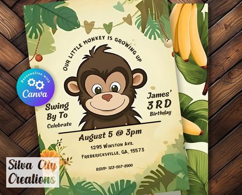 This Invitation Templates item by silvacitycreations has 4 favorites from Etsy shoppers. Ships from United States. Listed on 21 Mar, 2024 Monkey Background, Monkey Invitations, Birthday Monkey, Jungle Monkey, Pin The Tail, Monkey Party, Monkey See Monkey Do, Barrel Of Monkeys, Birthday Party Invite