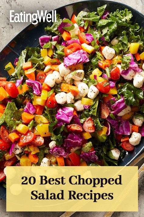 Best Chopped Salad, Vegetable Salad Recipes, Chopped Salad Recipes, Fresh Salad Recipes, Best Salad Recipes, Salad Recipes For Dinner, Veggie Salad, Summer Salad Recipes, Chopped Salad