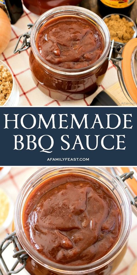 This Homemade BBQ Sauce tastes just like a Sweet Baby Ray’s copycat recipe! Bbq Sauce Homemade Easy, Gluten Free Bbq, Homemade Bbq Sauce Recipe, Sweet Bbq Sauce, Homemade Bbq Sauce, Tangy Bbq Sauce, Barbecue Sauce Recipes, Homemade Barbecue Sauce, Homemade Condiments