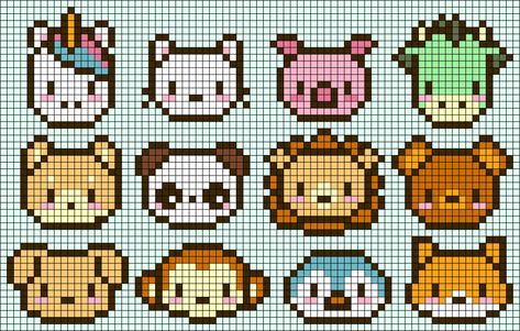 Alpha pattern #91684 | BraceletBook Fuse Bead Patterns Animals, Rave Beads, Pixel Art Animals, Loom Designs, Tiny Cross Stitch, Easy Pixel Art, Hama Beads Design, Pixel Drawing, Diy Perler Bead Crafts