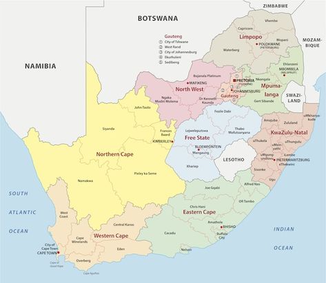 Provinces of South Africa | Map | Overview | The 9 South African Provinces South Africa Facts, Africa Geography, Africa Drawing, South Africa Map, Union Of South Africa, Provinces Of South Africa, Africa Continent, School Building Design, Maps Of The World