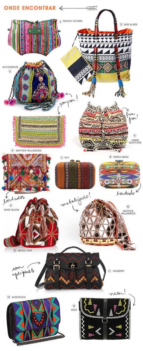 BoHo Bags Sac Diy, Boho Styl, Estilo Hippie, Wayuu Bag, Mode Boho, Bohol, Handbags And Purses, Boho Bags, Hippie Chic