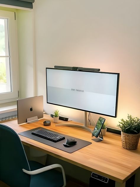 Programmers Desk, Minimal Desk Setup, Home Office Set Up, Dream Desk, Clean Desk, Computer Desk Setup, Home Studio Setup, Desktop Design, Desktop Setup