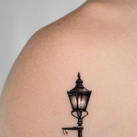 Lamp Post Tattoo, Narnia Tattoo, Mr Tumnus, Post Tattoo, Lamp Tattoo, Harry Potter Tattoo, Narnia, Lamp Post, Tattoo Ideas