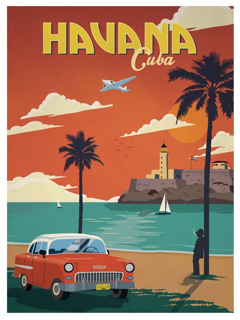 Stare Reklamy, Poster Grafico, Postal Vintage, Havana Nights, Retro Posters, Deco Poster, Cuba Travel, Retro Travel Poster, Havana Cuba