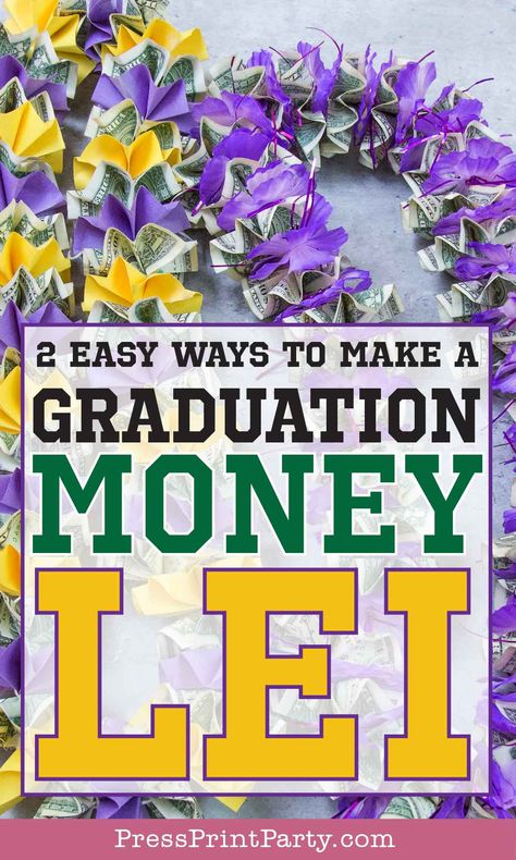 Money Lay For Graduation, Money Lai, Graduation Leis Diy Ribbons, Money Lei Diy, Graduation Leis Diy, Graduation Money Lei, Lei Making, Money Leis, Diy Graduation Gifts