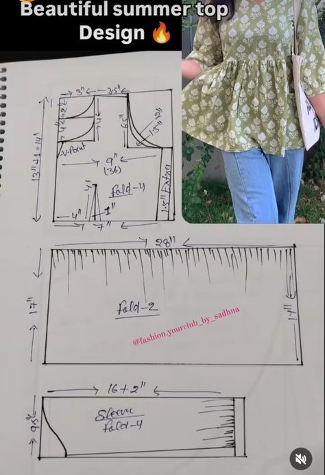 Short Top Stitching Ideas, Stiching Ideas Top, Blouse Pattern Sewing Tutorials, Top Pattern Drafting, Pattern Drafting Tutorials Blouses, Home Made Dress, Kemeja Korean Style, Dress Stitching Ideas, Dress Designs For Stitching