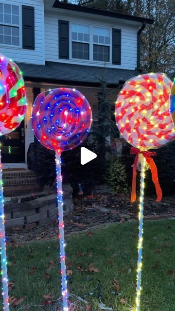 Isaac Alexander on Instagram: "Let’s make GIANT LED Lollipops for Christmas! #christmas #christmasdecor #christmasdecorations #christmastree" Lollipop Yard Decorations Diy, Lollipop Outdoor Decorations, Outdoor Lollipop Christmas Diy, Lollipop Christmas Decorations, Giant Lollipop Decorations Diy, Diy Lollipop Decorations, Isaac Alexander, Giant Christmas Decorations, Christmas Lollipop Decorations