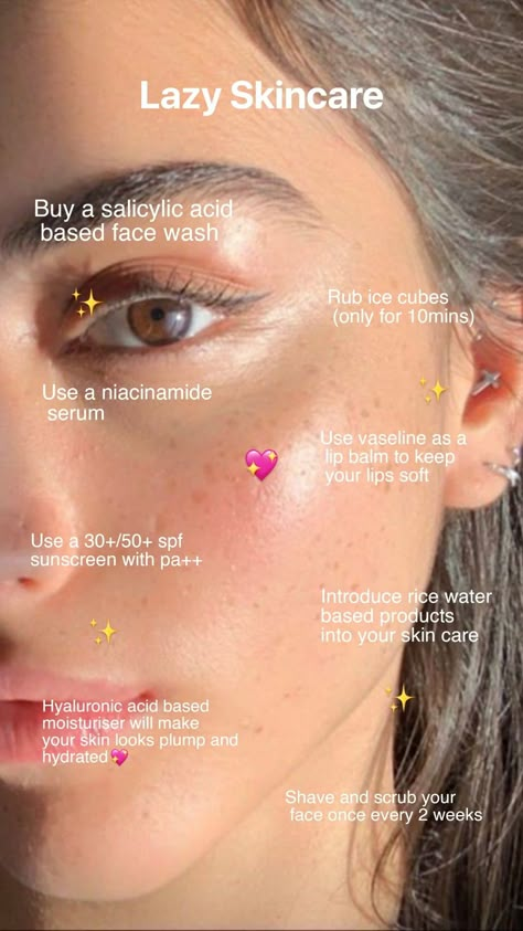 Lazy Skincare routine Clear Skin Routine, Haut Routine, Basic Skin Care, Clear Healthy Skin, Natural Face Skin Care, Face Skin Care Routine, Good Skin Tips, Basic Skin Care Routine, Perfect Skin Care Routine