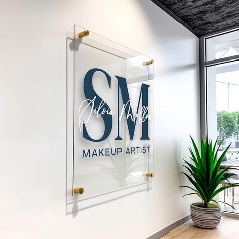 Custom Acrylic Business Sign UV Printed Logo Perspex Plate Beauty Salon Nails Studio Wall Aesthetic Decor Office Signage Plaque Wall Aesthetic Decor, Company Logo Wall, Logos Color, Home Beauty Salon, School Supply Store, Office Logo, Office Signage, Custom Business Signs, Salon Nails