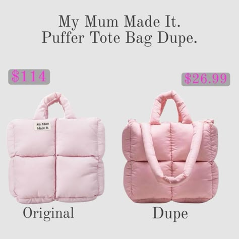 Pink Puff Bag, Pink Puffy Bag, My Mum Made It Bag Outfit, My Mom Made It Bag, My Mum Made It Puffer Bag, My Mom Made It Puffer Bag, Puffer Bag Aesthetic, Mum Made It Bag, My Mum Made It Bag