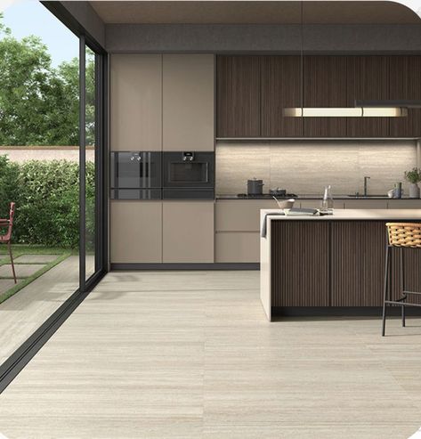 Grey Kitchen Floor Tiles, Grey Kitchen Interior, Grey Kitchen Tiles, Taupe Kitchen, Grey Kitchen Floor, Grey Floor, Mandarin Stone, Dark Grey Kitchen, Grey Floor Tiles