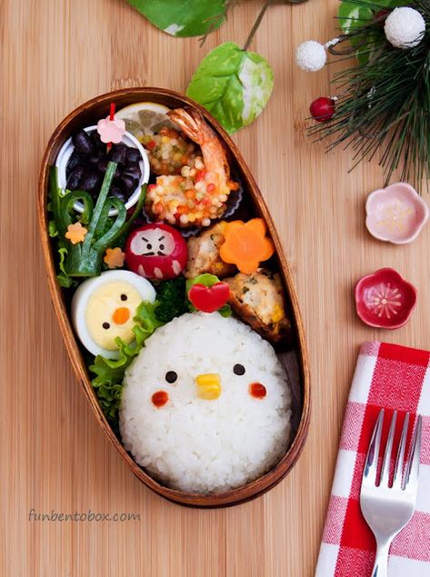 Year of the Rooster Bento Box Obentou Ideas, Bento Box Lunch For Adults, Kotak Bento, Bento Box Lunch For Kids, Bento Box Recipes, Bento Kids, Japanese Food Bento, Cute Bento Boxes, Anime Bento