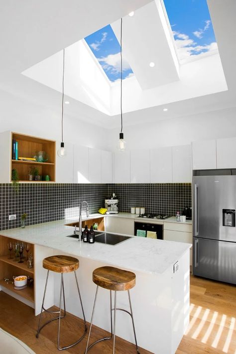 Skylights Melbourne | Skylights Installation Melbourne Velux Skylights Kitchen, Skylights Kitchen, Kitchen Skylights, Skylight Living Room, Kitchen Skylight, Skylight Ideas, Flat Roof Skylights, Skylight Installation, Roof Skylight