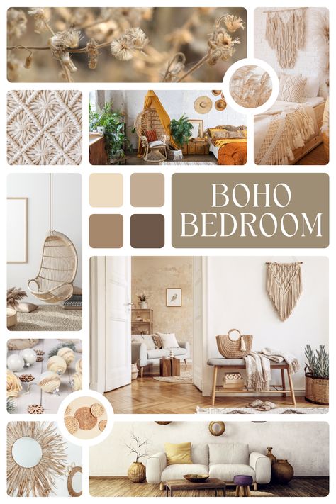 Transform your bedroom with bohemian style decor. Discover cozy, eclectic designs with vibrant colors, rich textures, and natural elements. Perfect for creating a dreamy, relaxing space. #BohoBedroom #BohemianStyle #BedroomDecor #HomeDecor #BohoChic #BedroomIdeas #BedroomInspiration Cozy Eclectic, Bohemian Elements, Bohemian Style Decor, Inspiration Moodboard, Relaxing Space, Eclectic Design, Bedroom Boho, Boho Bedroom, Natural Elements