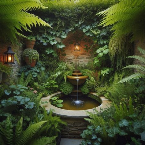 17+ Stunning Small Fountain Garden Ideas for Every Style 🏡 Fountain Garden Ideas, Patio Water Feature, Backyard Fountain, Antique Fountain, Small Flowering Plants, Bamboo Fountain, Water Fountain Design, Fountain Garden, Rock Fountain