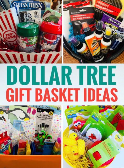 Dollar Store Gift Baskets, Dollar Tree Gift Basket Ideas, Dollar Tree Gift Basket, Silent Auction Gift Basket Ideas, Raffle Gift Basket Ideas, Diy Dollar Tree Gifts, Craft Gift Basket, Auction Gift Basket Ideas, Dollar Store Gifts