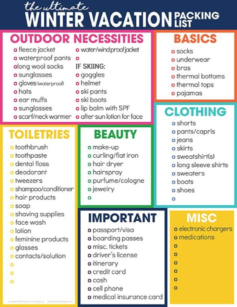 Not sure what to pack for your cold weather getaway? Use the free printable winter vacation packing list to help you stay organized for your winter vacation travel. #packinglist #coldweatherpackinglist #wintervacationpackinglist #skitrippackinglist #travelideas #packingtips Packing List Spring Break, Packing List Free Printable, Winter Vacation Packing, Winter Vacation Packing List, Packing List Spring, Spring Break Packing List, Vacation Packing Checklist, Spring Break Packing, What To Pack For Vacation