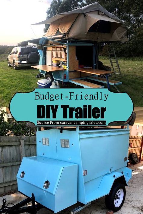 17 DIY Camper Trailer Ideas To Build Easily - DIYs Craftsy Diy Small Camper Trailer, Build Your Own Camper Trailer, Diy Mini Camper Trailer, Rv Backyard Ideas, Squaredrop Camper Diy, Mini Trailer Camper, Diy Camper Trailer Plans How To Build, Diy Camp Trailer, Box Trailer Camper Conversion