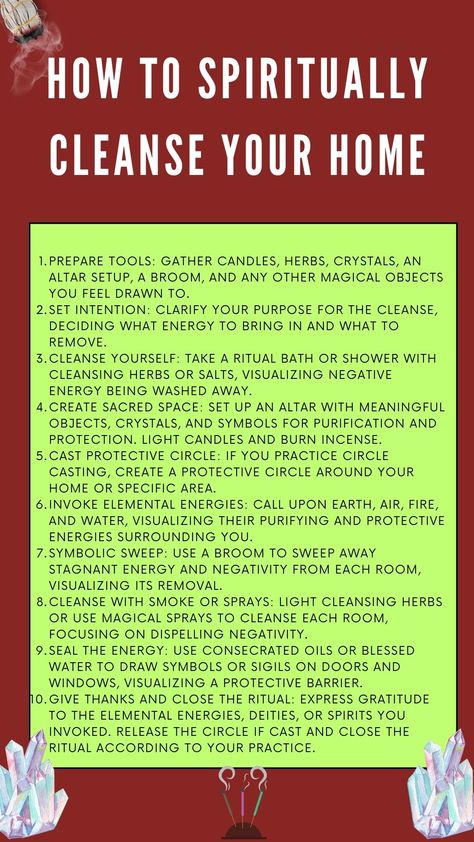 House Cleansing Mantra, Bad Energy Cleanse Spiritual, New Home Cleanse, House Cleanse Ritual, Door Cleansing Ritual, House Cleanse Spiritual, House Energy Cleansing, Spiritual House Cleansing, Spiritual Home Cleansing