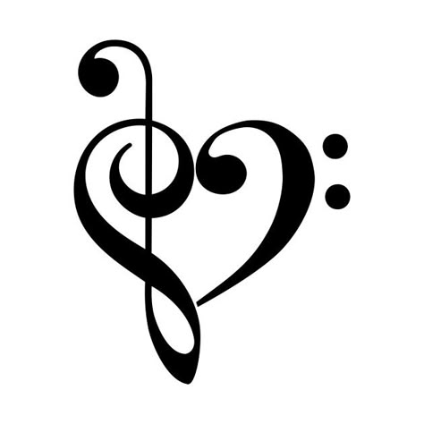 Music Heart Tattoo, Treble Clef Heart, Treble Clef Tattoo, Beautiful Tattoo Designs, Music Notes Tattoo, Music Notes Art, Not Musik, Music Heart, Heart Music