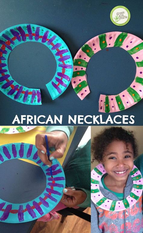 African Crafts For Kids, Multicultural Crafts, Multicultural Activities, Africa Craft, African Necklaces, Africa Nature, African Art Projects, Cultural Crafts, African Crafts