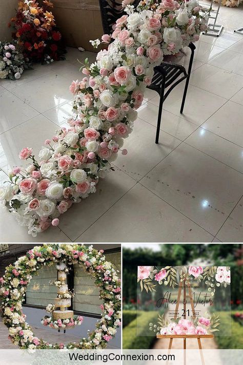 Bring your decor to the next level with floral pink wedding details. Beautiful and timeless, this theme brings in the perfect blend of romance and elegance. Get ready to be inspired by the romance and beauty that only a touch of floral pink can bring at WeddingConnexion.com Pink Wedding Details, Elegant Wedding Ideas, Magenta Wedding, Pink Wedding Decorations, Bridal Party Flowers, Flower Panels, Faux Floral Arrangement, Large Paper Flowers, Reception Flowers