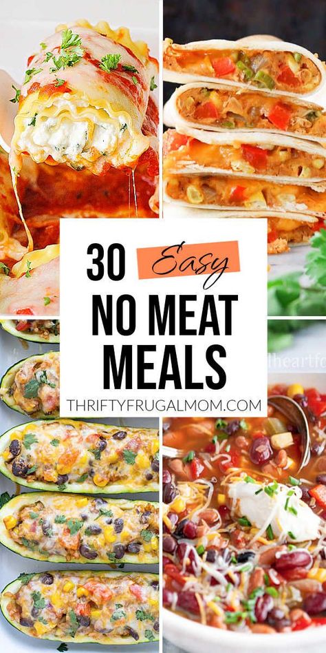 Easy Meatless Meals, Family Vegetarian Meals, No Meat Meals, Meatless Meals Healthy, Meals Cheap, Meat Meals, Frugal Mom, Resep Diet, Meatless Dinner