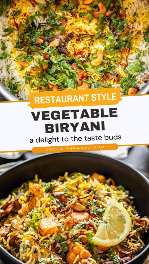 Best Veg Biryani Recipe, Vegan Biryani Recipe, Vegetarian Bulk Meals, Byriani Rice Recipe, Biryani Recipe Veg, Indian Vegetable Rice, Vegetable Byriani, Vegetarian Biryani Recipe, Pakistani Biryani Recipe