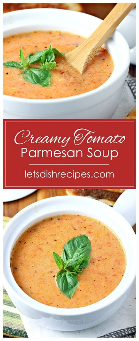 Tomato Parmesan Soup, Parmesan Soup Recipe, Tomato Parmesan, Homemade Tomato Soup, Parmesan Soup, Bisque Soup, Tomato Soup Homemade, Creamy Tomato Soup, Delicious Soup Recipes