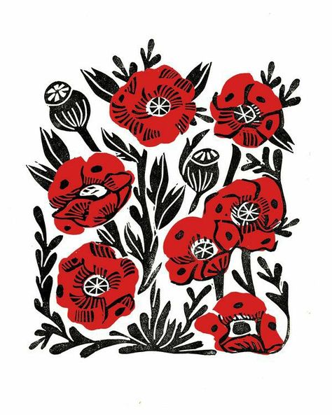 Poppy Lino Print, Poppy Linocut, Poppy Flower Illustration, Poppies Illustration, Poppy Graphic, Black Poppies, Poppy Illustration, Poppy Flower Art, Poppies Art