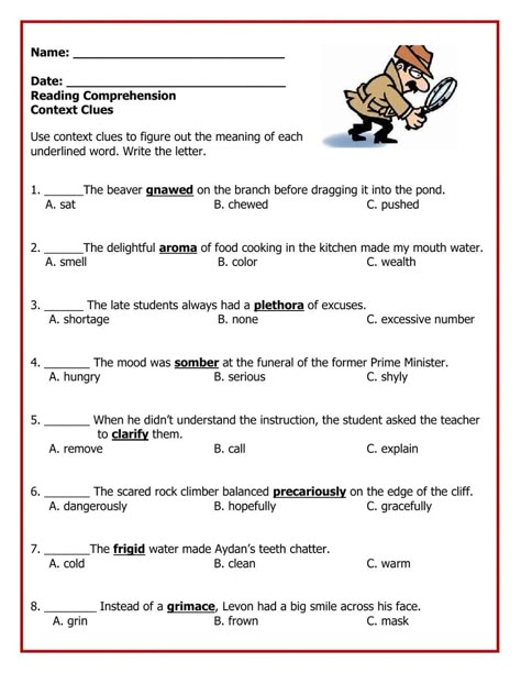 Context Clues Worksheets Grade 5, Using Context Clues To Determine Meaning, Context Clues Activity, Context Clues Worksheets 1st Grade, Context Clues Worksheets 4th Grade, Context Clues Activities 3rd Grade, 4th Grade Worksheets, Picture Story Writing, Context Clues Activities